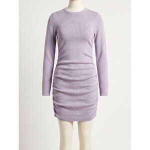 NWT Lioness Military Minds Long Sleeve Ruched Mini Dress Dusty Purple Lilac US 4